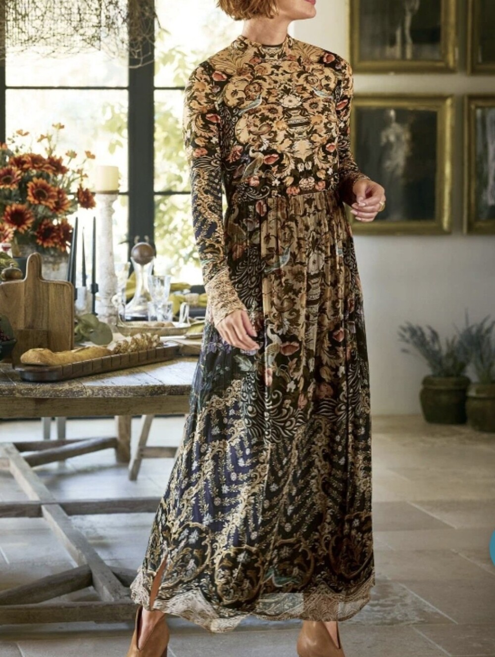 Soft Surroundings-"Kalista" Maxi Birds Romantic Gypsy tapestry Print-Size PL